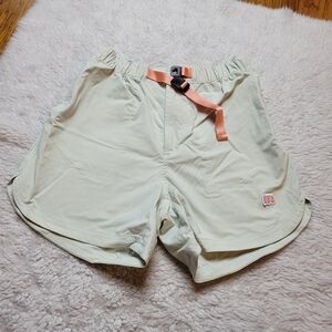 Topo Designs River Shorts Women's Small Light Green Orange Belted Pockets